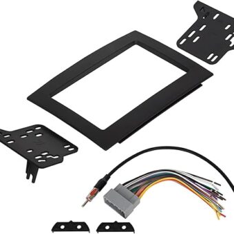 KUAFU Double Din Dash Kit Compatible with 2006-2010 Dodge Ram 1500 2500 3500 Chassis Cab Crew Cab Pickup Radio Dash Installation Kit w/Wiring Harness Black