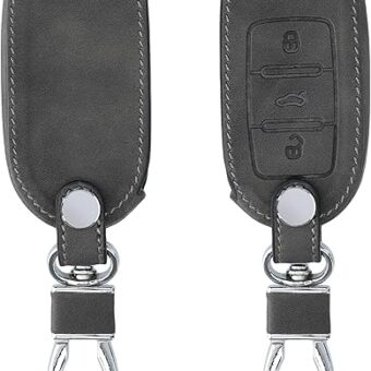 kwmobile Key Cover Compatible with VW Skoda Seat - Dark Grey