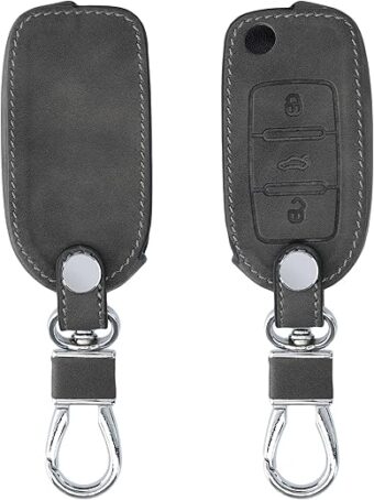 kwmobile Key Cover Compatible with VW Skoda Seat - Dark Grey