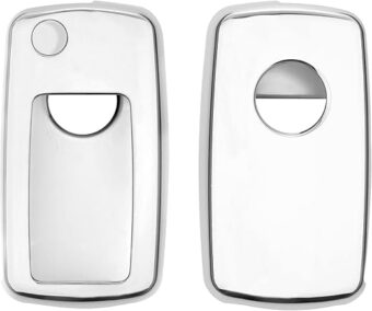 kwmobile Key Cover Compatible with VW Skoda Seat - Silver High Gloss