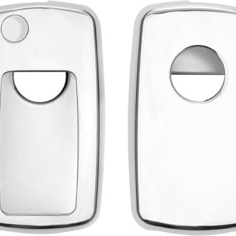 kwmobile Key Cover Compatible with VW Skoda Seat - Silver High Gloss