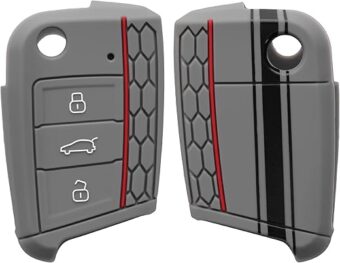 kwmobile Silicone Key Fob Cover Compatible with VW Golf 7 MK7 3 Button Car Key