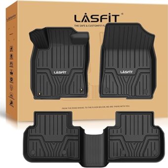 LASFIT Floor Mats Fit for Honda Civic 2022-2025 | for Acura Integra 2023-2025, Rear Seat without USB Ports, All Weather Car Liners 1st & 2nd Row Set