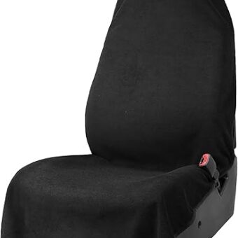 Leader Accessories Black Waterproof Sweat Towel Seat Cover Universal Non-Slip for Car Truck SUV Seat for Dog & Kid Workout Outdoor OR Sport Activities