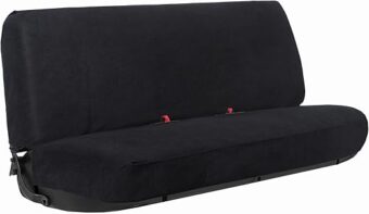 Leader Accessories Front Solid Bench Seat Cover Universal Fits Ford, Chevrolet, Dodge, and Full Size Pickup Trucks Black