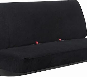 Leader Accessories Front Solid Bench Seat Cover Universal Fits Ford, Chevrolet, Dodge, and Full Size Pickup Trucks Black