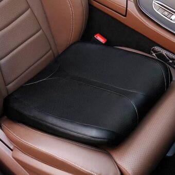 Leather Car Memory Foam Heightening Seat Cushion for Short People Driving,Hip(Coccyx/Tailbone) and Lower Back Pain Relief Butt Pillows,for Truck,SUV,Office Chair,Wheelchair,etc....