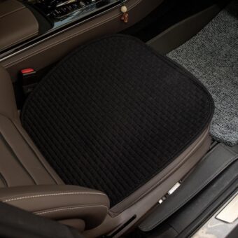 Linen Car Seat Covers,Cooling Bottom Seat Covers for Cars,Front Seat Only,Universal Car Seat Pad Cushion Breathable,Ventilated[Black]