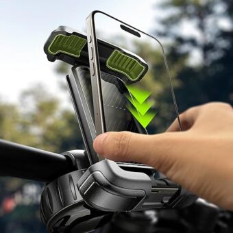 LISEN Bike Phone Holder, [2024 Upgrade] Motorcycle Phone Mount, Bicycle Phone Holder, Handlebar Phone Mount, for iPhone Bike Mount, Bike Accessories, Bicycle Accessories for...