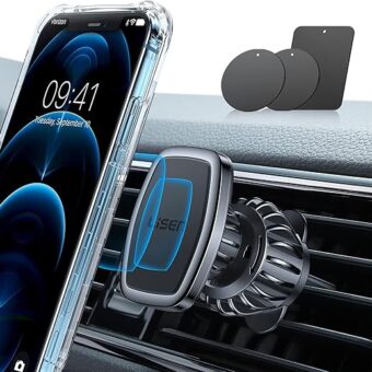 LISEN Phone Holder Car, [Upgraded Clip] Ultra Magnetic Phone Mount [6 Strong Magnets] Cell Phone Holder Car Magnetic [Case Friendly] Phone Car Holder Mount for 4-6.7 inch...