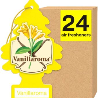 LITTLE TREES Air Fresheners Car Air Freshener. Hanging Tree Provides Long Lasting Scent for Auto or Home. Vanillaroma, 24 Air Fresheners