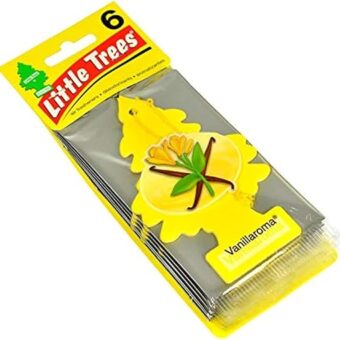 Little Trees Car Air Freshener | Hanging Paper Tree for Home or Car | Vanillaroma | 6 Pack