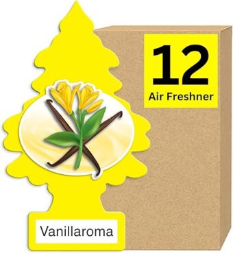 LITTLE TREES Car Air Freshener | Hanging Paper Tree for Home or Car | Vanillaroma | 12 Pack