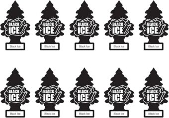 Little Trees Car Freshener, Black Ice, 10-Pack