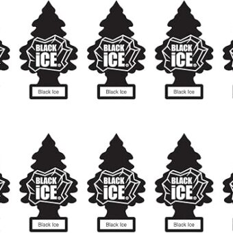 Little Trees Car Freshener, Black Ice, 10-Pack