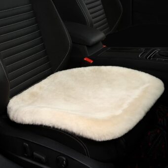 LLB Genuine Sheepskin Car Seat Cushion Seat Covers for Cars Trucks SUV Comfort Seat Protector Pad for Car Driver Seat Car Accessories for Women Office Chair Car Decor (Pearl,...