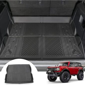 Mabett Cargo Liner Non-Slip Mat for Ford Bronco Accessories, All-Weather Protection Trunk Mat Fit Bronco 2021 2022 2023 2024 4-Door Black