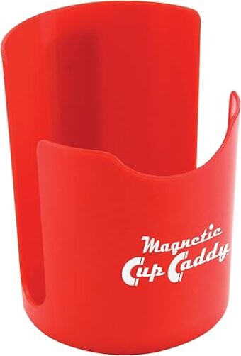 Master Magnetics Magnetic Cup Caddy - Keep Your Favorite Beverage at Hand, 3.3" Inner Diameter, 4.625" Height, Red, 07582