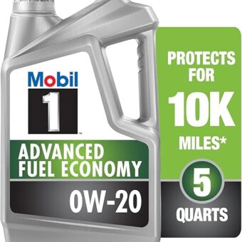 Mobil 1 Advanced Fuel Economy Full Synthetic Motor Oil 0W-20, 5 Quart