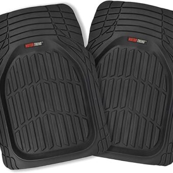 Motor Trend -2 Piece Front Car Floor Mats- Black FlexTough Contour Liners-Deep Dish Heavy Duty Rubber Floor Mats for Car SUV Truck & Van-All Weather Protection, Universal Trim...