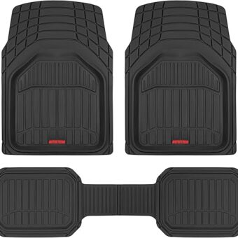 Motor Trend 943-BK FlexTough Defender Car Floor Mats -Next Generation Deep Dish Heavy Duty Contour Liners for Car SUV Truck & Van-All Weather Protection, Trim to Fit Most...