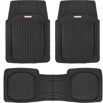 Motor Trend FlexToughXL Floor Mats for Cars Full Set, All-Weather Rubber Automotive Floor Mats, Waterproof Heavy Duty Car Mats, Flexible Floor Liners for Car Truck Van SUV, Car...