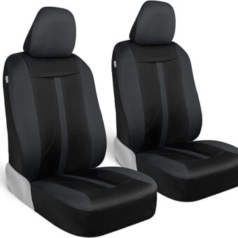 Motor Trend Gray Cloth Front Seat Covers - Premium Bucket Seat Covers for Vehicles with Removable Headrests, Car, Truck, Van and SUV Interior Covers