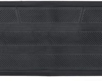 Motor Trend Rear Seat Runner, Rubber Floor Mat Liner for 2nd or 3rd Row Car SUV Van, Durable Heavy Duty Polymerized Latex Full Interior Protection Black