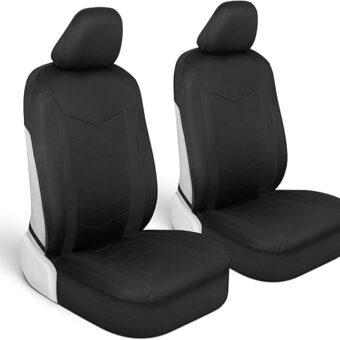 Motor Trend SpillGuard Seat Covers for Cars Trucks SUV – Black Seat Covers with Waterproof Neoprene Lining, Automotive Car Seat Covers for Front Seats Only, Forros para Asientos...