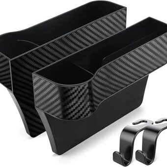 Nisstiiv Car Seat Gap Filler Organizer, Multifunctional Seat Gap Storage Box with Cup Holder, Console Side Extra Pouchs with USB Car Charger, Auto Accessories for Cellphone...