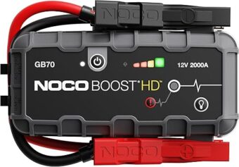 NOCO Boost HD GB70 2000A UltraSafe Car Battery Jump Starter, 12V Battery Booster Pack, Jump Box, Portable Charger and Jumper Cables for 8.0L Gasoline and 6.0L Diesel Engines,...