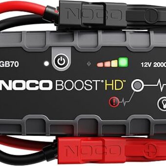 NOCO Boost HD GB70 2000A UltraSafe Car Battery Jump Starter, 12V Battery Booster Pack, Jump Box, Portable Charger and Jumper Cables for 8.0L Gasoline and 6.0L Diesel Engines,...