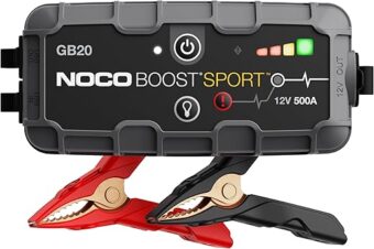 NOCO Boost Sport GB20 500 Amp 12-Volt UltraSafe Lithium Jump Starter Box, Car Battery Booster Pack, Portable Power Bank Charger, and Jumper Cables for Up to 4-Liter Gasoline...