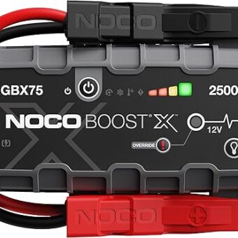 NOCO Boost X GBX75 2500A 12V UltraSafe Portable Lithium Jump Starter, Car Battery Booster Pack, USB-C Powerbank Charger, and Jumper Cables for up to 8.5-Liter Gas and 6.5-Liter...