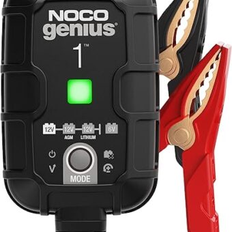 NOCO GENIUS1, 1A Smart Car Battery Charger, 6V and 12V Automotive Charger, Battery Maintainer, Trickle Charger, Float Charger and Desulfator for Motorcycle, ATV, Lithium and...