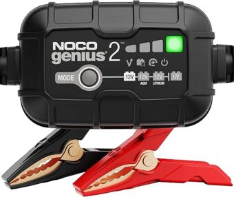 NOCO GENIUS2, 2A Smart Car Battery Charger, 6V and 12V Automotive Charger, Battery Maintainer, Trickle Charger, Float Charger and Desulfator for Motorcycle, ATV, Lithium and...