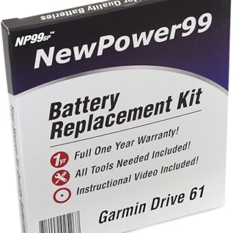 NP99sp NewPower99 Battery Replacement Kit for Garmin Drive 61, 61LM, 61LMT-S with Tools, Video Instructions, Long Life Battery