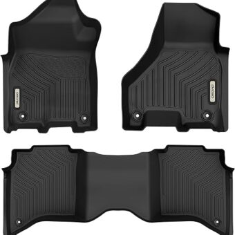 OEDRO Floor Mats Fit 2019-2024 Ram 2500/3500 Crew Cab with 1st Row Bucket or Bench Seats, Custom Fit TPE All Weather Car Mats includes 1st and 2nd Row