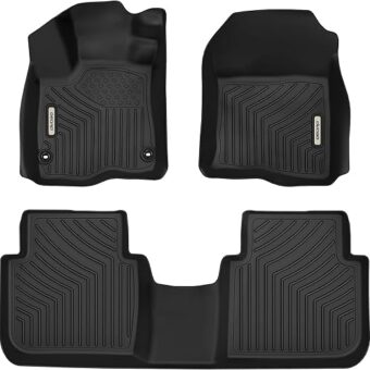 OEDRO Floor Mats Fits for Honda CR-V 2023 2024 2025(Include Hybrid), Custom Fit TPE All-Weather Floor Liners, includes 1st and 2nd Row Full Set Liners, Black