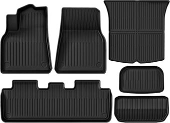 OEDRO Floor Mats for Tesla Model Y 2024 2023-2020 Custom Fit All Weather Durable TPE Automotive Interior Cargo Liners Trunk Mats Accessories for Model Y 5-Seat (NOT fit 7-Seat)...