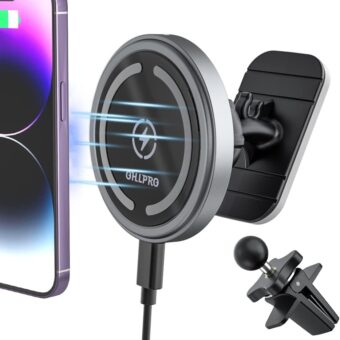 OHLPRO MagSafe Car Mount Charger iPhone Wireless Car Charger, Stick on Dashboard Magnetic Phone Holder Mount for iPhone 15 Pro Plus Max 14 13 12 Series, 15W Fast Charging,...