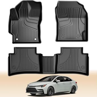 Original 2020-2024 Corolla Floor Mats for Toyota Corolla/Corolla Hybrid Sedan Model - Custom Fit All Weather Floor Mats - Heavy Duty Rubber Car Mats for Toyota Corolla (Not Fit...