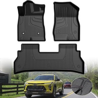 Original 2024 2025 Trax Floor Mats for Chevrolet/Chevy Trax LS/1RS/LT/2RS/ACTIV Models - TTX LIGHTING Floor Liners Custom Fit 2024 2025 Chevy Trax 1st and 2rd Row Car Mats...