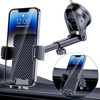 Phone Holder Car [Military-Grade Suction] Universal Car Phone Holder [Thick Case Friendly] Automobile Accessories Dashboard Air Vent Windshield Phone Mount Fit for iPhone...