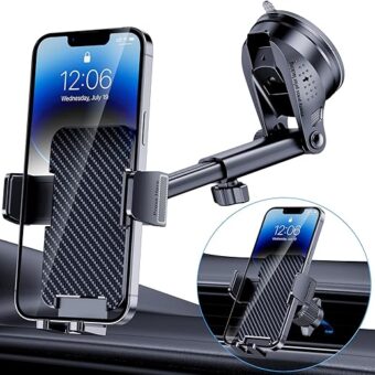 Phone Holder Car [Military-Grade Suction] Universal Car Phone Holder [Thick Case Friendly] Automobile Accessories Dashboard Air Vent Windshield Phone Mount Fit for iPhone...