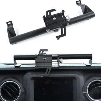 Phone Mount for Jeep JL Dash Cell Phone Holder Compatible with 2018-2023 Jeep Wrangler JL JLU Sport Rubicon Sahara & Gladiator JT