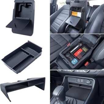 PIMCAR 3CPS Center Console Organizer Compatible with Honda CRV 2023 2024 2025 Accessories CR-V Hybrid Hidden Storage Armrest Box Insert Tray