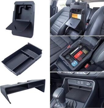 PIMCAR 3CPS Center Console Organizer Compatible with Honda CRV 2023 2024 2025 Accessories CR-V Hybrid Hidden Storage Armrest Box Insert Tray