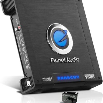 Planet Audio AC1000.2 Anarchy Series 2 Channel Class A/B Car Amplifier - 1000 High Output, 2-4 Ohm, High/Low Level Inputs, High/Low Pass Filter, Full Range, Bridgeable, Hook Up...