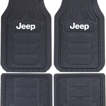 Plasticolor 001668R01 Jeep Weatherpro 4 Piece Floor Mats Set, Floor Mats, One Size, Black